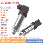 Water Oil Fuel Gas Air Pressure Transmitter G1/2 G1/4 12-36V 4-20mA RS485 0-600bar Stainless Steel Pressure Transducer Sensor