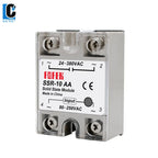LCTC 1pcs Solid State Relay Single Phase Non-contact SSR DC To DC AC To AC DC To AC 24-380VAC 10A 25A 40A 50A 60A 80A 100A