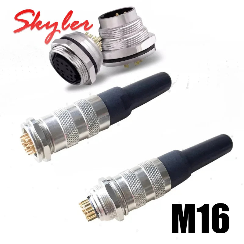Waterproof M16 Circular Aviation Plug IP67 Metal Connector 3 4 5 6 7 8 12 14 Pin Male Female Socket C091 J09 Cable Connector