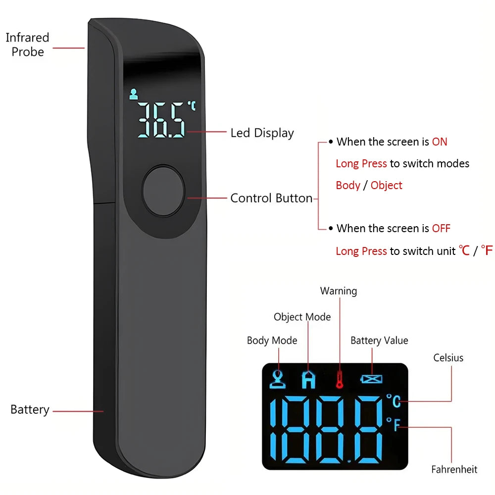 Medical Temperature Test Kit Infrared Thermometer Non-contact Forehead Thermomete or Digital Finger Blood Oxygen Oximeter LED