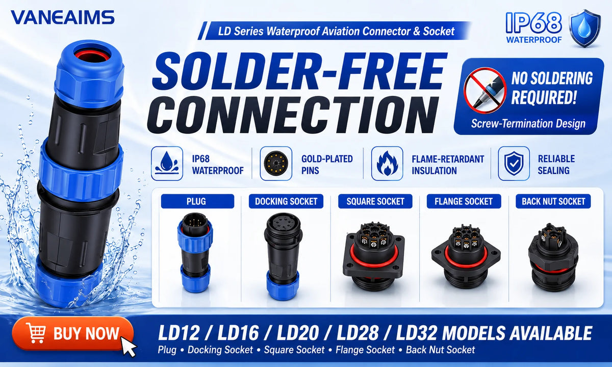 Waterproof Connector SP16-2/3/4/5/6/7/8/9 Pin Plastic Aviation Socket Plug Wire Terminal Block Welding Type