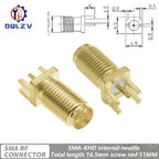 SMA Male Female Straight Connector 90 Degree Solder Edge PCB Straight Right angle Mount RF Copper Plug Socket