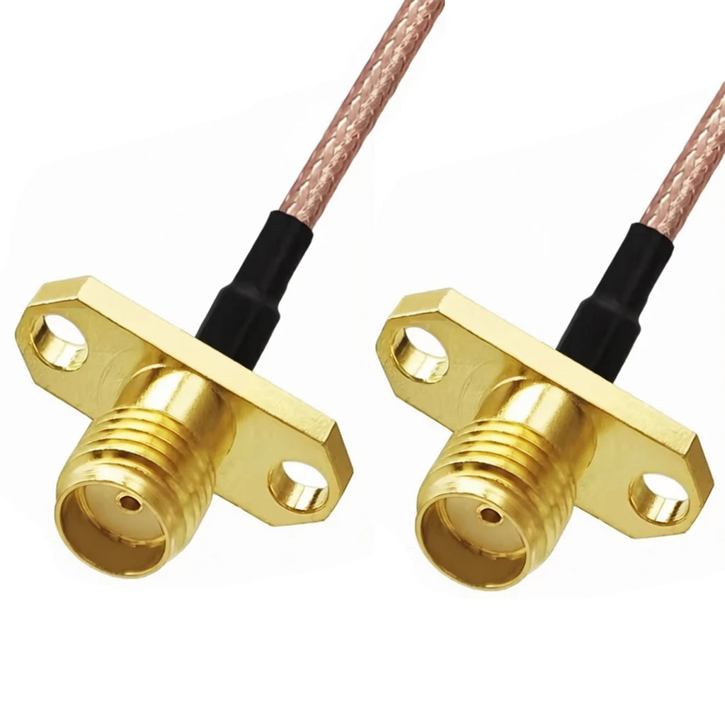 MMCX Male Right Angle to 2X SMA 2-Hole Panel Y Type Splitter Combiner Pigtail Cable 15CM 6" For Wifi Router