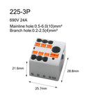 1PC 225 Series Fixed Modular Wire Connectors Compact Splicing Lighting Push-in Multi Link Terminal Block 1 In Multiple Out
