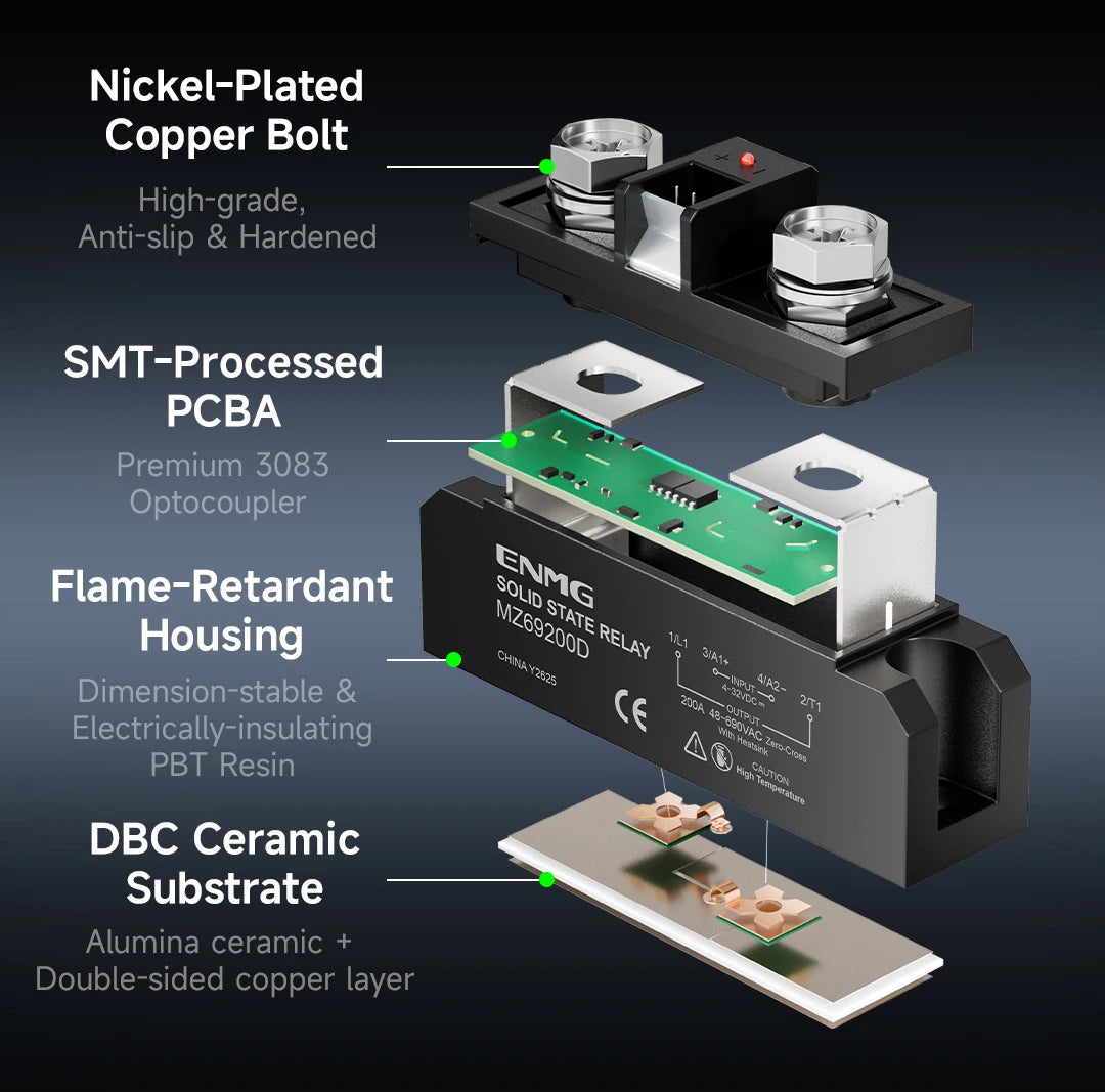 ENMG MZ69150D Industrial Grade High Power Solid State Relay SSR DC Input AC Output Opto Isolated Long Life No Contact Heating