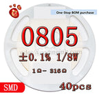 0805 0.1% 0.001 1/8W High precision Resistors 25PPM 324R~31.6KR 511R 680R 1K 3K 18K 5.11K millesimal thousandth ohm Ω 40pcs/lot