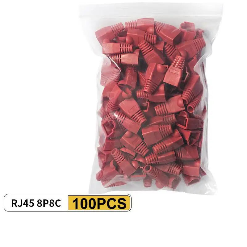 50/100Pcs RJ45 Cable Connector Plug Cover Ethernet Network Cable Connector Plugs Strain Relief Boots - Plastic