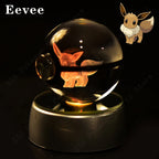 Pokemon Crystal Ball 3D Mewtwo Pikachu Gengar Pokeball 3D Night Light Lamp Glass Statue Pokemon Crystal Ball Birthday Gift