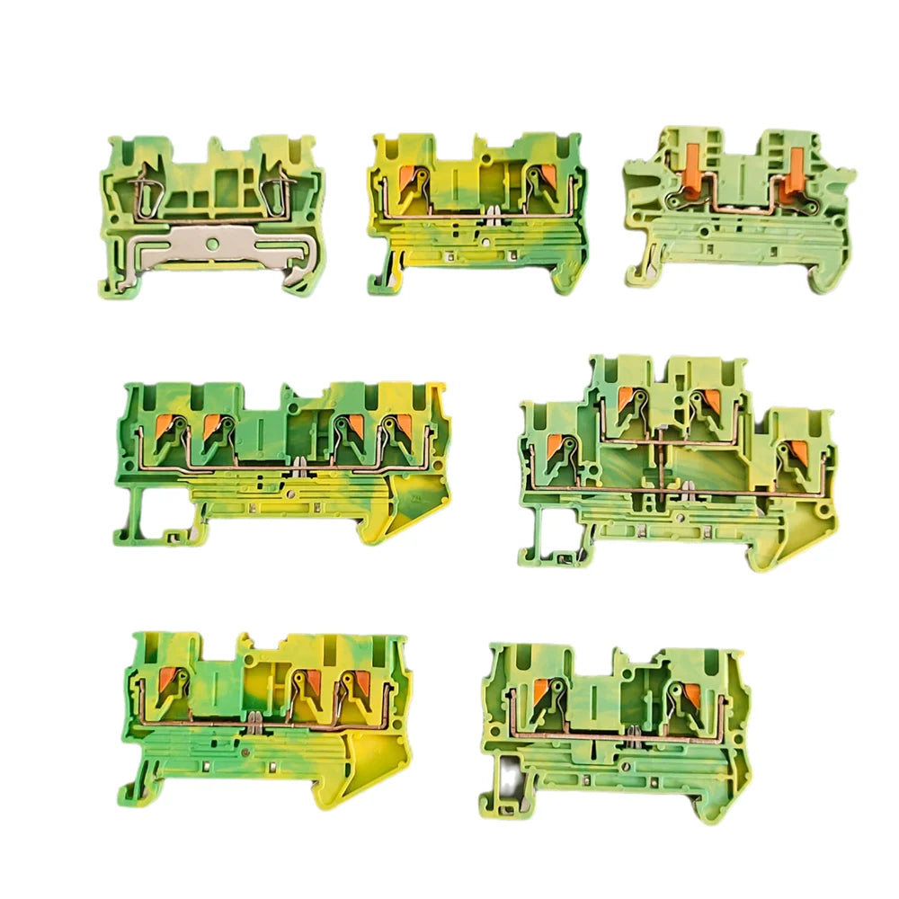 2Pcs PT2.5/PTTB2.5/PT2.5-TW/PTV2.5-PE Push-in Ground DIN Rail Terminal Block Side-Entry Earth Plug Wire Conductor Connectors