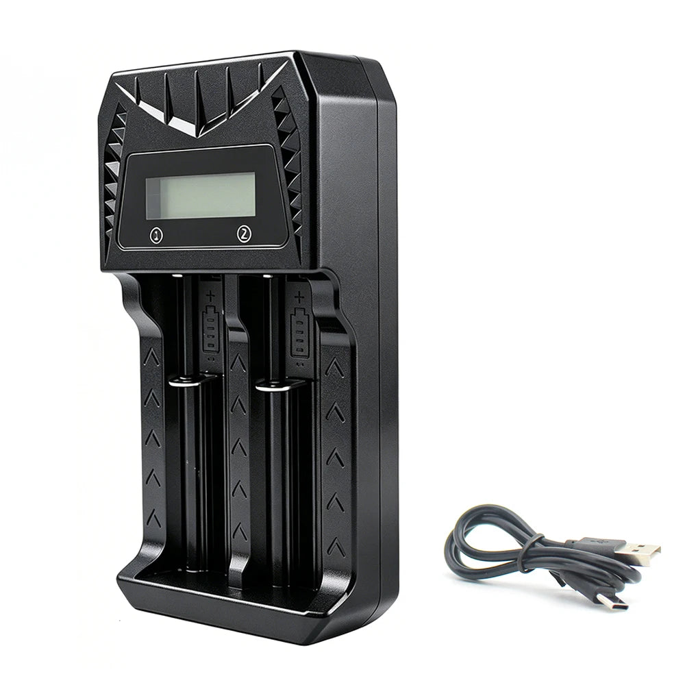 PHOMAX 18650 LCD Rechargeable Battery Fast Charger For Li-ion 18650 26650 14500 16340 18500 & AA AAA 1.2V Ni-MH Ni-Cd Battery