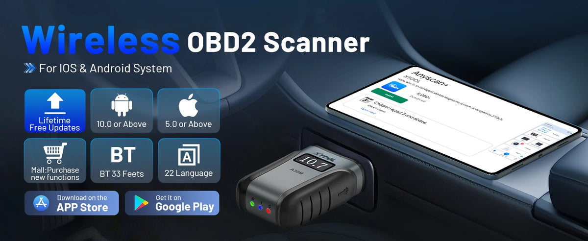 XTOOL Anyscan A30M Bluetooth OBD2 Scanner Car Diagnostic Tools 26+ Reset Service Code Reader CANFD Protocol Lifetime Free Update