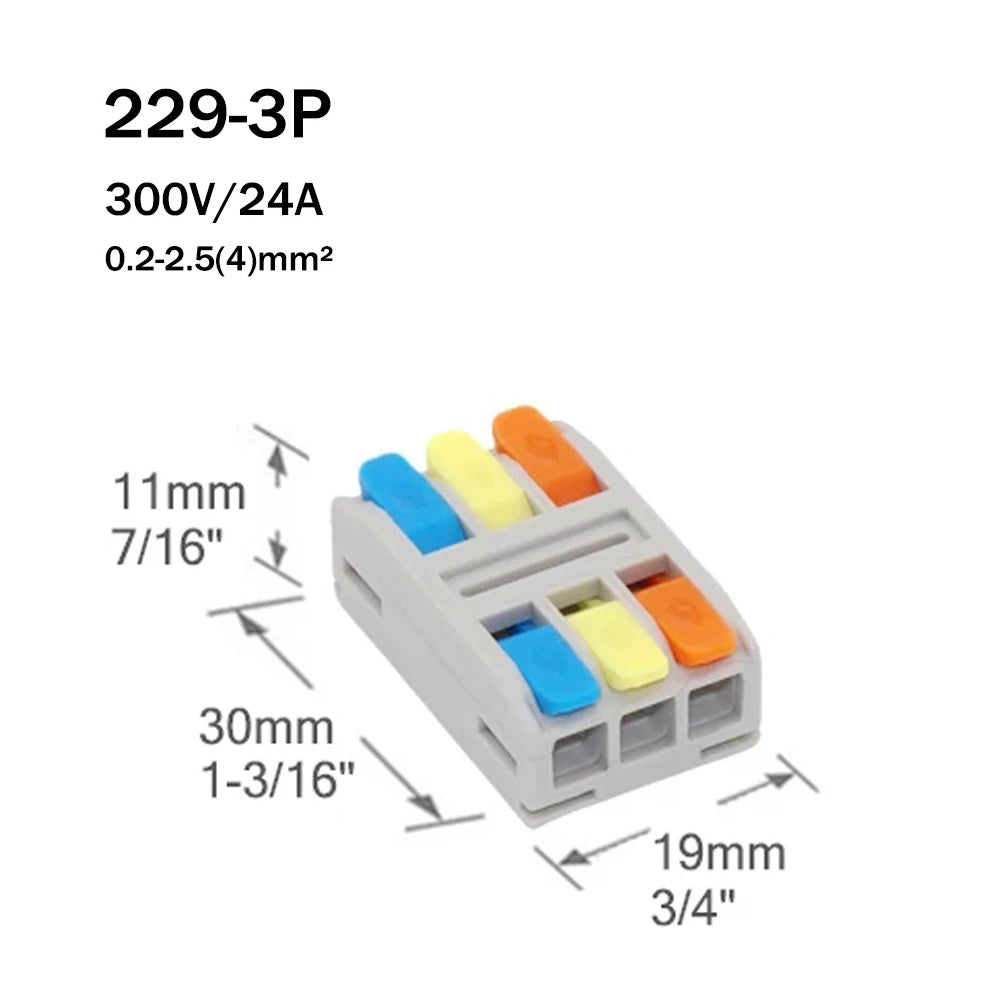 Mini Fast Wire Connector 1Pin 2Pin 3Pin Spliceable Hard Wire Direct Insertion Multi Input And Multi Output Fast Wiring Terminal