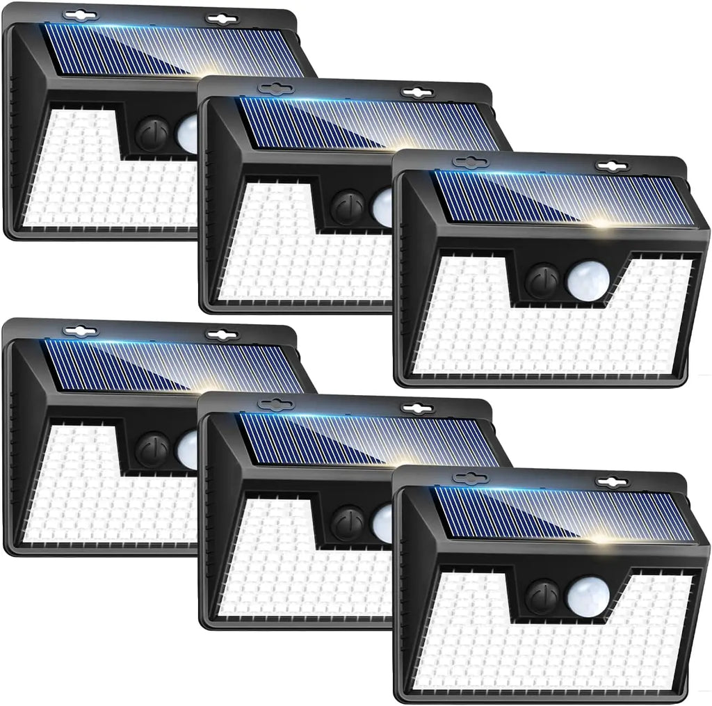 Solar Lights Outdoor Waterproof, 140LED Motion Sensor Light, 3 Modes Solar Powered Fence Security Lights for House Outside
