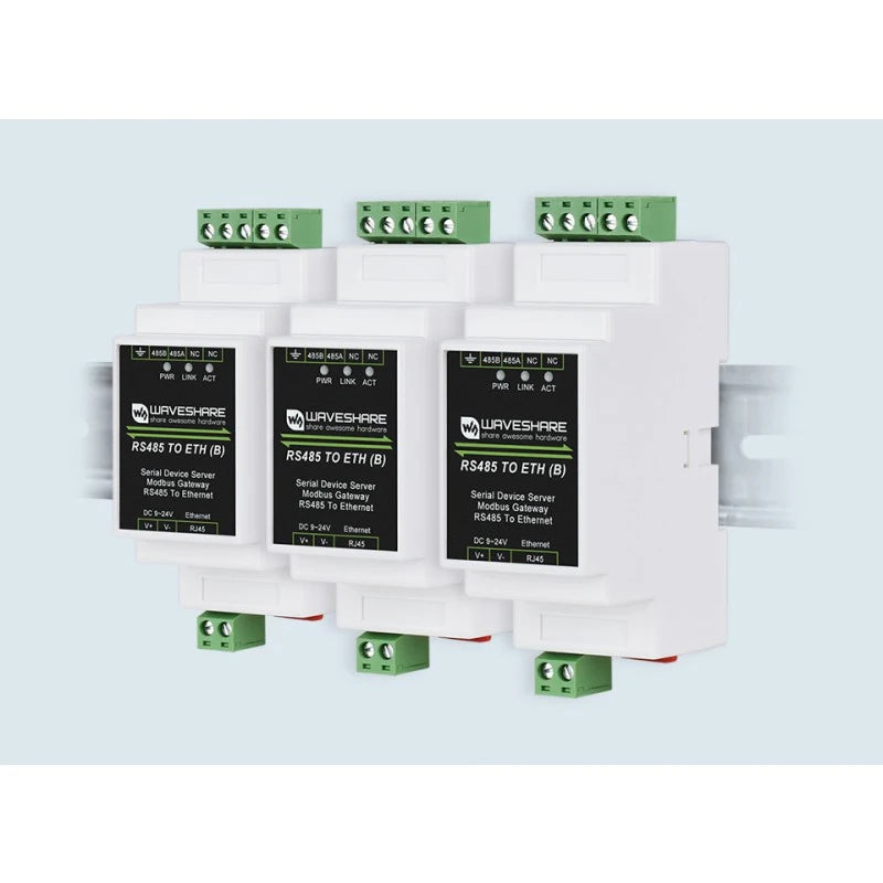 RS485 to RJ45 Ethernet Module Industrial Serial Server TCP/IP to Serial Support Rail-Mount Modbus Gateway Optional POE Function