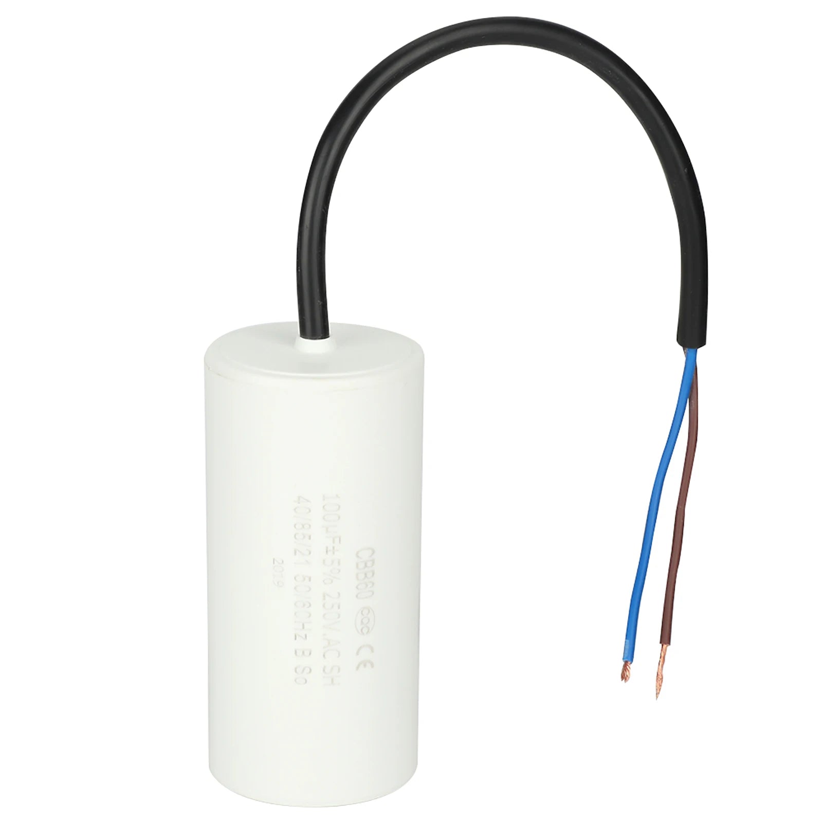 CBB60 Capacitor CBB60 Run Capacitor with Wire  250V AC 100uF 50/60Hz for Motor Air Compressor Run Capacitor Motor Capacitor