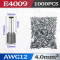 1000PCS Tubular Crimp Terminals Electrical Wire Cable Connectors E0508 E7508 E1008 E1508 E2508 E4009 E6012 Insulated Ferrules