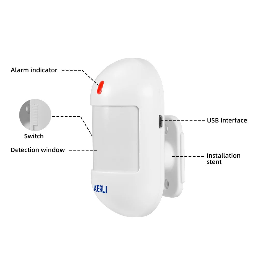 KERUI Wireless PIR Motion Sensor Infrared Detector Alarm Home Security System with Battery for W202 W181 Protection