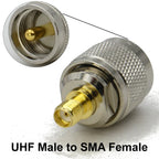 UHF to SMA Connector SO239 PL259 Male Plug & Female Jack 4Hole Flange RF Adapter Straight Brass for CB Radio/Walkie Talkie