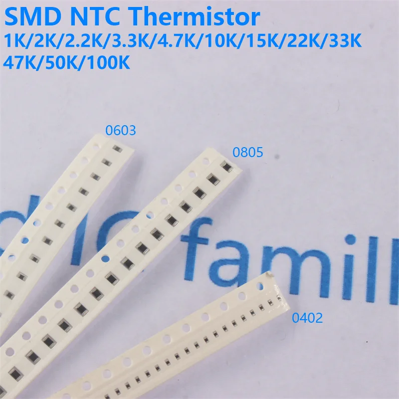 10pcs SMT Thermistor NTC Temperature Sensor Low Temperature 0402 0603 0805 10k 50k 100k 3950 1k 20k