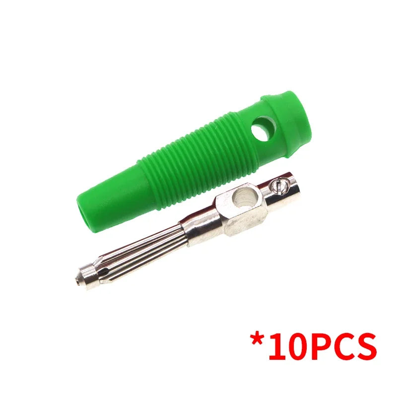 10PCS 4mm 32A Solderless Side Stackable Banana Plug High Current Insulated Shrouded Connector