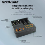 KOSHARE Smart Battery Charger for Rechargeable Ni-MH Ni-CD AA AAA 9V Batteries 18650/16340/26650 14500/21700 Lithium-ion Battery