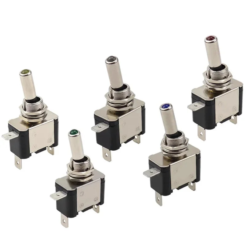 Auto Car Boat Truck Illuminated Led Toggle Switch ON OFF With Safety Aircraft Flip Up Cover Guard 12V20A transparent