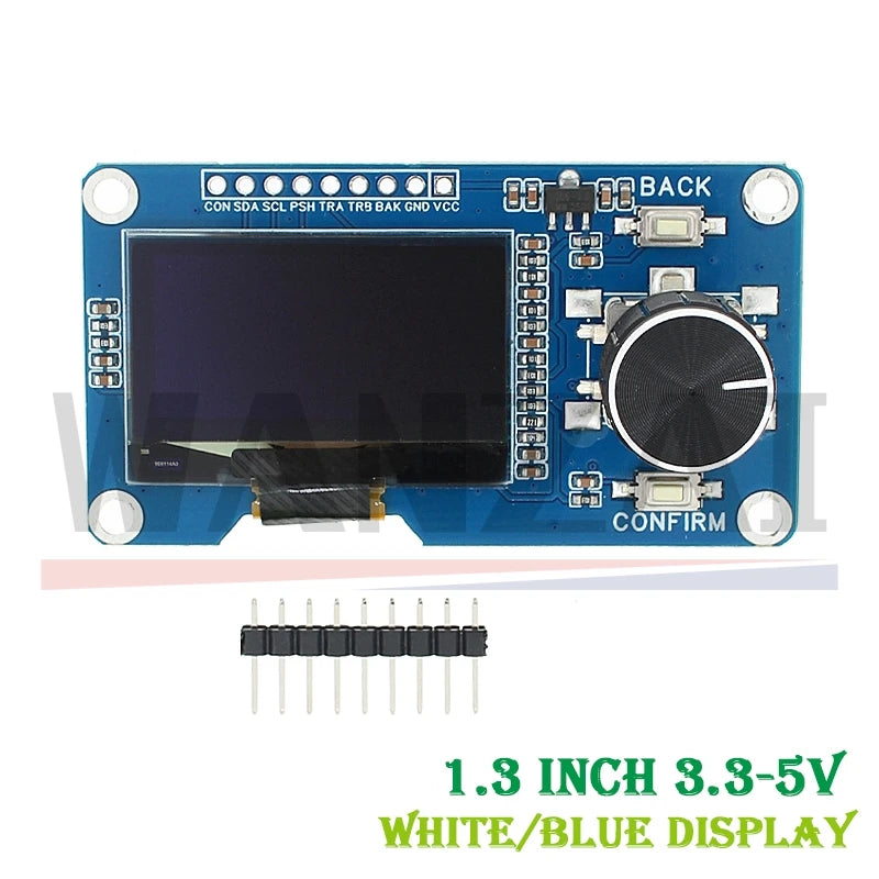 0.96 inch 1.3 inch OLED display screen combined with EC11 rotary encoder module 3.3-5V IIC interface