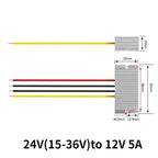 24V to 12V 2A -5A Power Buck Converter Voltage Transformer Waterproof Regulator Reducer Module Power Supply DC Buck Converter