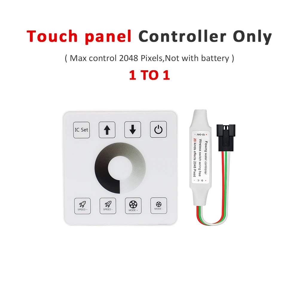 WS2811 Horse Race Running Water Led Strip 24V COB 360LEDs/M SMD 120LEDs/M Touch Controller Sync Controller 1to4 1to8 Sequential
