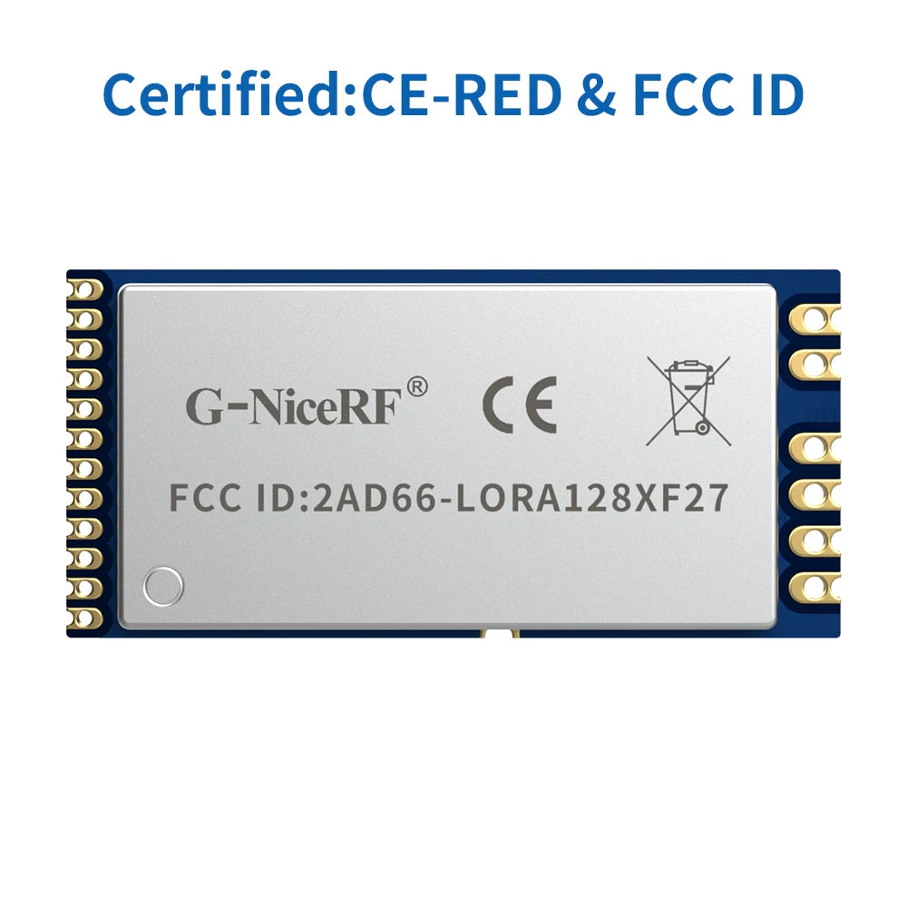 G-NiceRF| 2 PCS LORA1280F27 CE & FCC SX1280 500mW Long Range 2.4GHz LoRa Wireless Transceiver Module