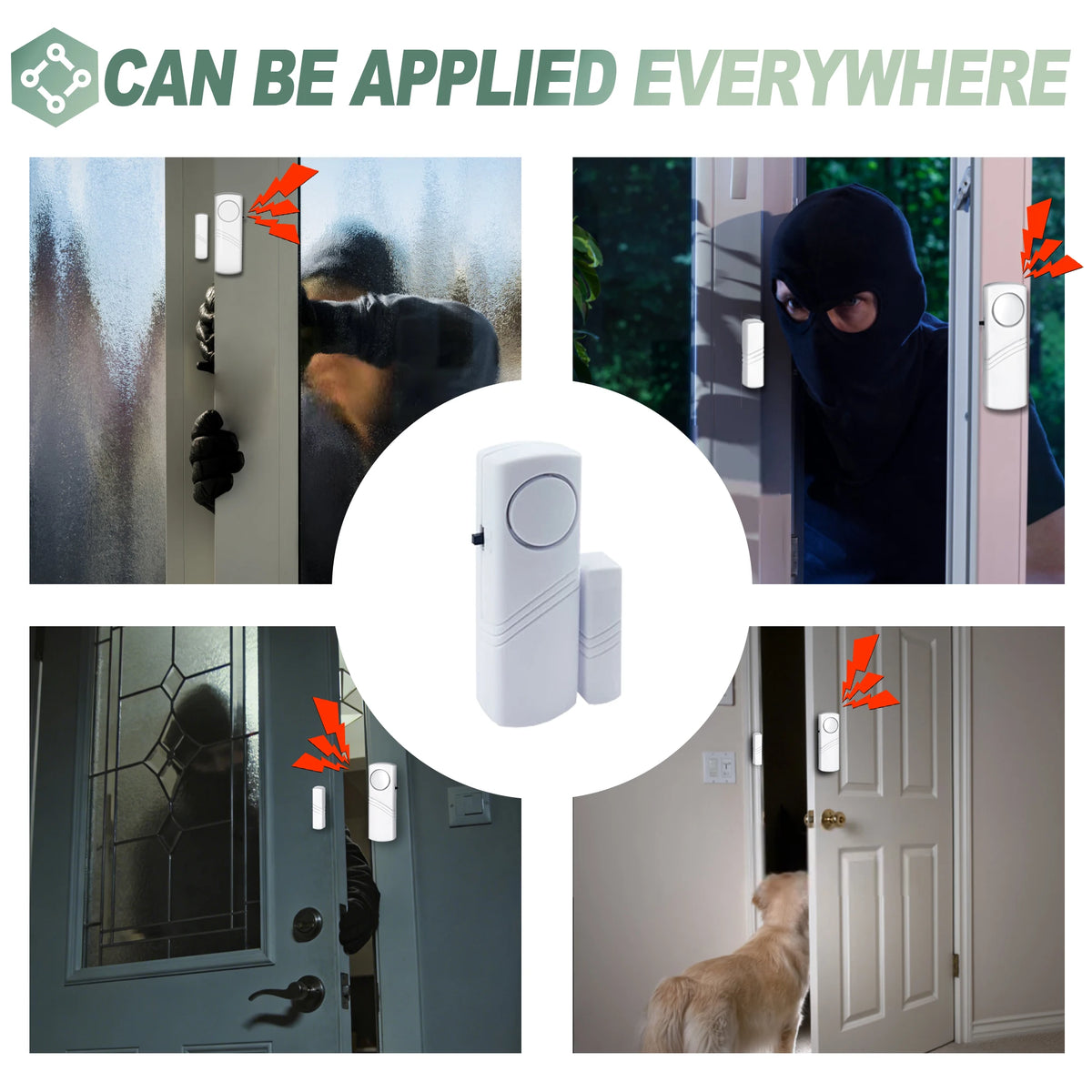 5pcs/10pcs Wireless Door Window Sensor Alarm 95db Anti-theft 433mhz Door Contact Detector Magnetic for Home Security Protection