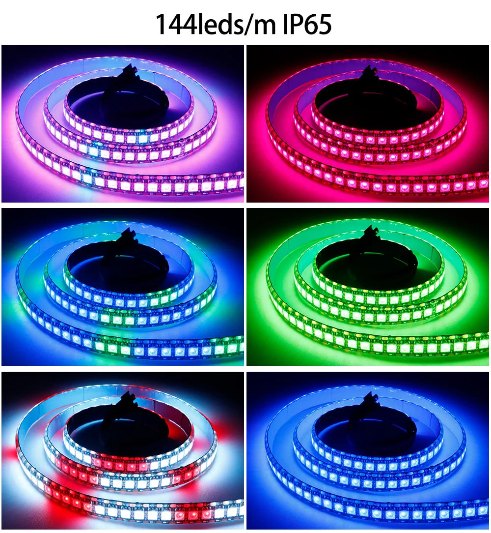 WS2812B WS2811 WS2815 WS2813 DC5V/12V RGB LED Strip WS2812 30/60/144pixels/Leds/M Individually Addressable Tape Light IP30/65/67