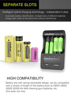 LiitoKala Lii-500 Battery Charger 4 Slot LCD Tester for 18650 26650 AA AAA Flashlight Vape Li-ion NiMH Rechargeable Cells