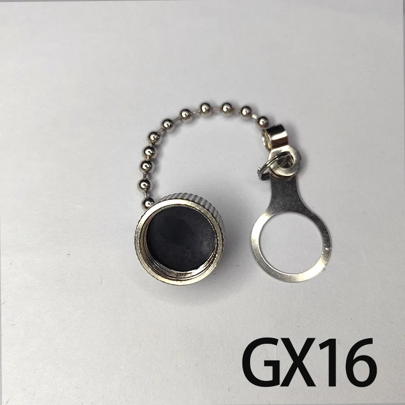 GX12 GX16 GX20 Aviation Circular Plug Socket Waterproof Dust Cable Connector Metal Leather Chain Protective Sleeve Cap