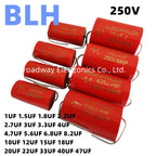 2PCS Speaker Divider High Tone Poleless MKP Capacitor 250V  4UF 405 4.7UF 475 5.6UF 565 6.8UF 685 8.2UF 825 10UF 106 12UF 126
