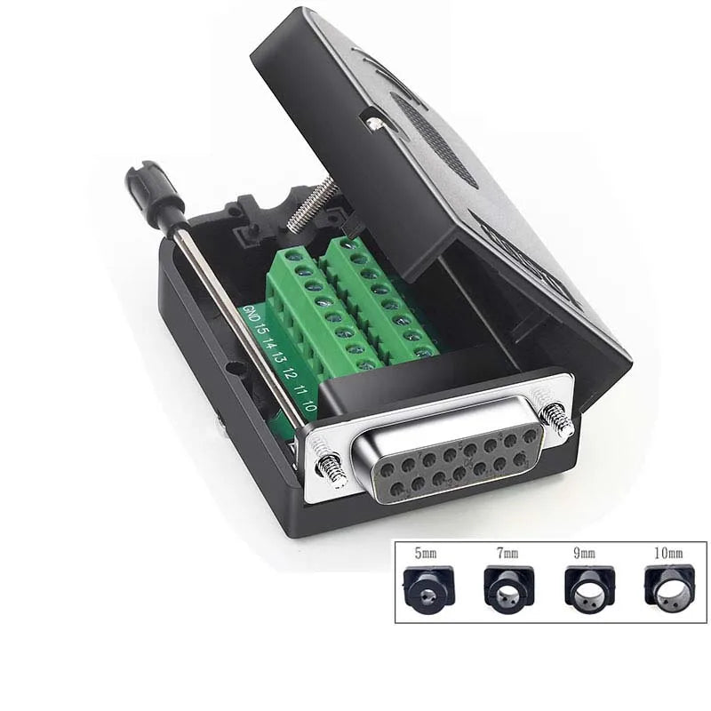 DB15 Connector 15 Pin Breakout Board D-SUB Adapter Male Terminal Adapter Board Module 15 Pin Connector Plug with Case Sub Board