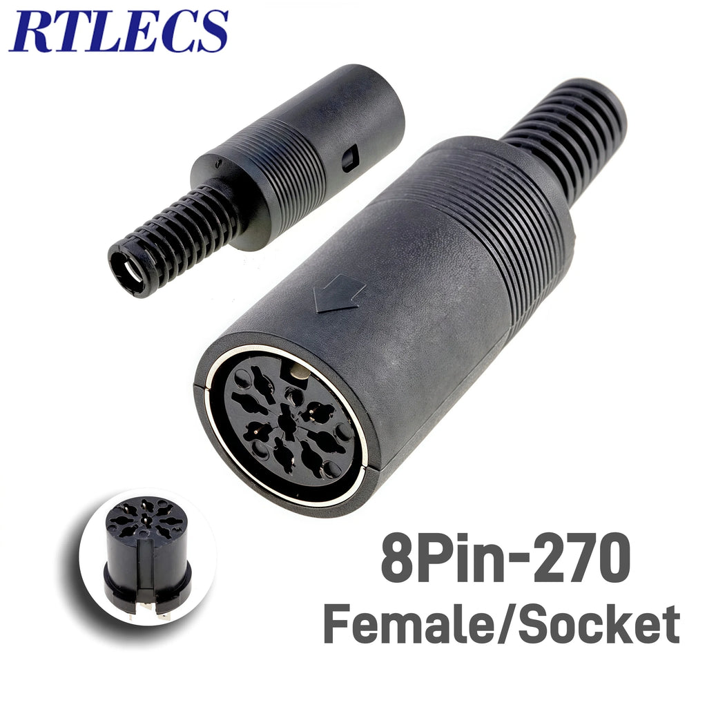 2/5 PCS 3P 4P 5P 6P 7P 8P 13Pin Din Male/Female Plug Soecket Jack With Plastic Handle Keyboard Cable Connector Adaper PS2 DIY