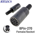2/5 PCS 3P 4P 5P 6P 7P 8P 13Pin Din Male/Female Plug Soecket Jack With Plastic Handle Keyboard Cable Connector Adaper PS2 DIY