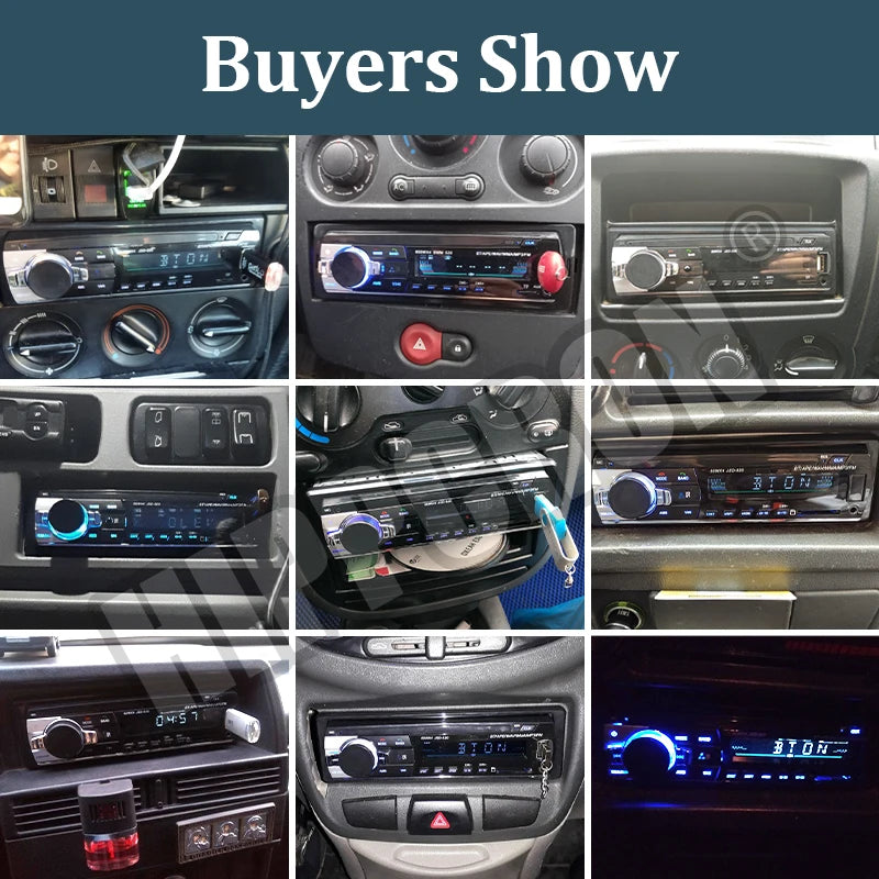 Car Radio 1 Din MP3 Player FM Audio Music USB SD Digital Bluetooth with In Dash Slot AUX Input