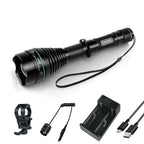 UniqueFire 1508 T38 T50 T67 T75 IR 850NM 5W LED Hunting Flashlight 3 Mode Zoom Night Vision Torch + Rat Tail Mount + USB Charger