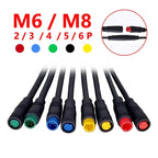 M8 2 3 4 5 6 Pin DC Electric Bicycle Butt Joint Plug Waterproof Female Male Connector Wiring Scooter Brake Cable Signal 20CM