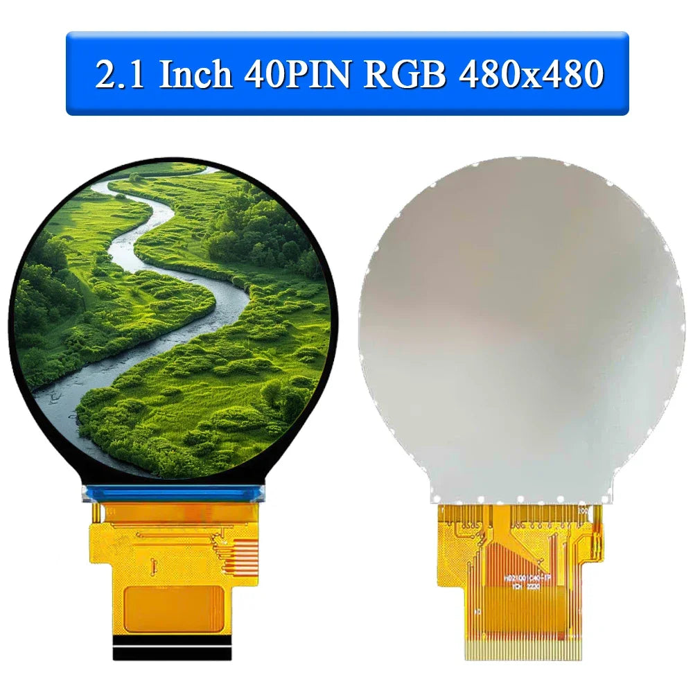 2.1 Inch TFT LED Display Module Round Screen HD IPS 480*480 SPI RGB Interface MIPI HDMI Driver ST7701S Capacitive Touch Screen