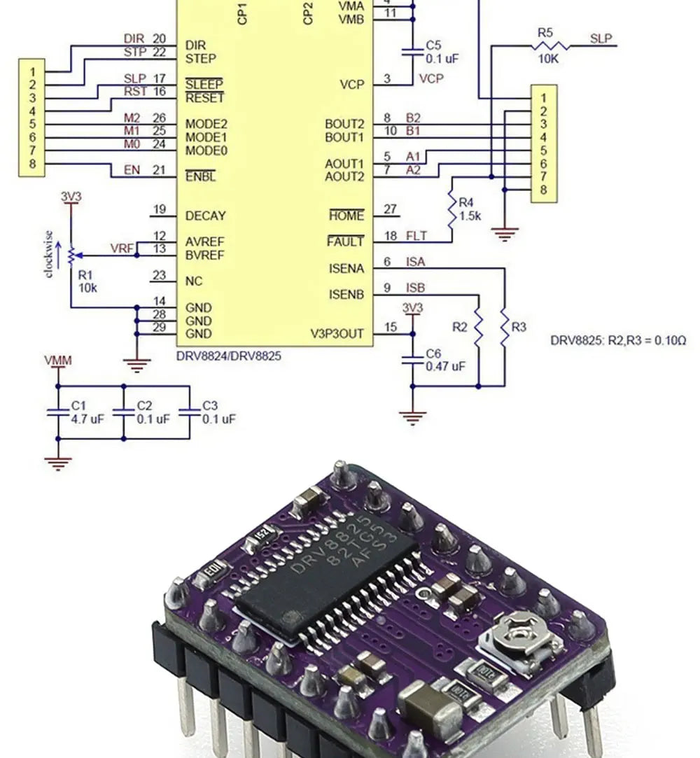 3D Printer Parts A4988 DRV8825 Stepper Motor Driver With Heat sink For SKR V1.3 1.4 GTR V1.0 RAMPS 1.4 1.6 MKS GEN V1.4 board