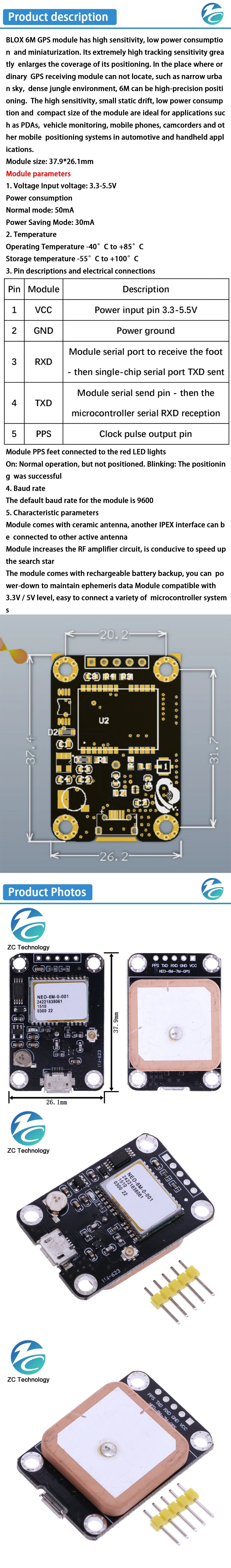 Micro USB NEO6MV2 GPS Satellite Positioning Module Development Board NEO-6M 6M for Arduino STM32 C51 51 MCU Microcontroller