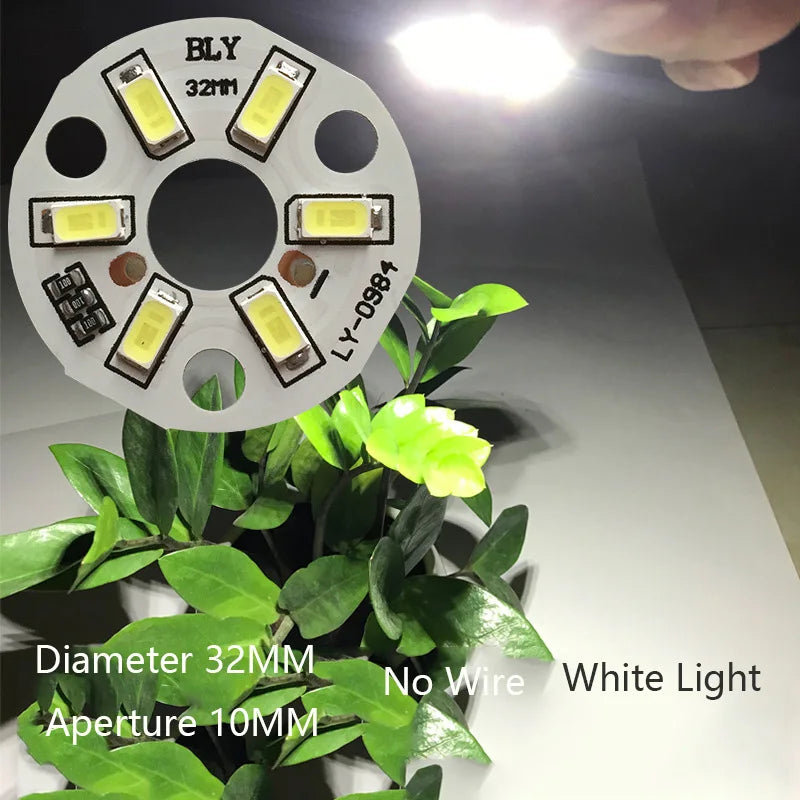 5/10 Pcs LED 3W 5V USB Light Board SMD 5730 Chip Red Green Warm White Yellow Purple Round Changing Light Source With 20 Cm Cable
