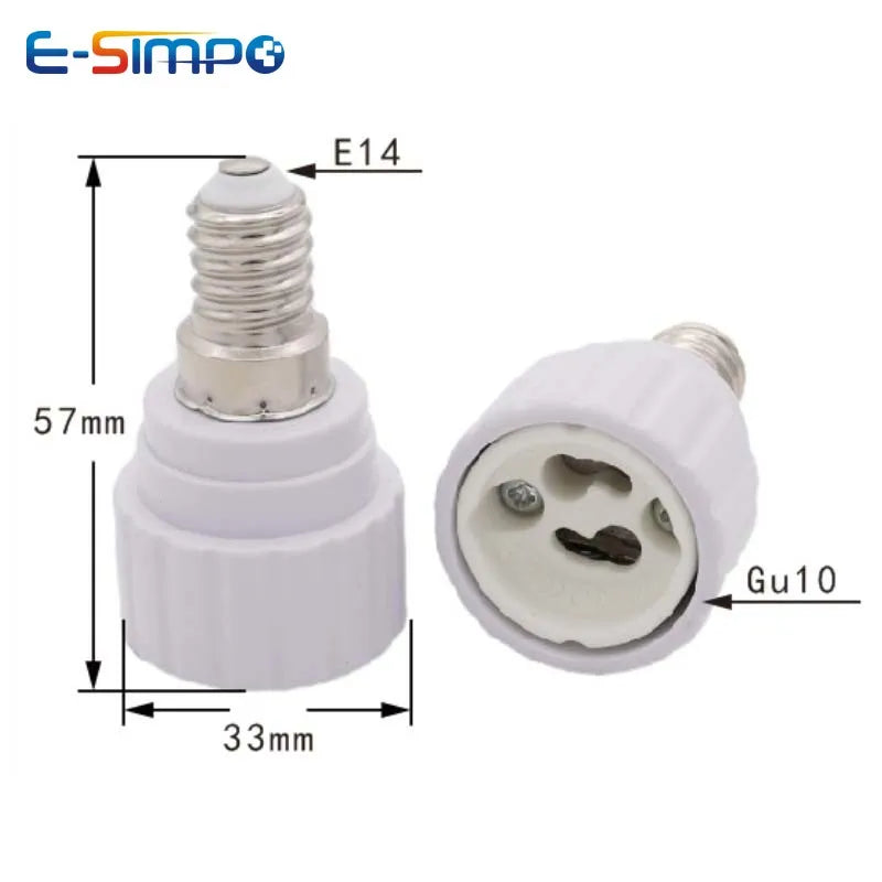 E14 to GU10 Ceramic Base Led Light Lamp Holder Converter Screw Bulb Socket Adapter LED Saving Light Halogen Lamp Base PBT