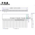 10pcs 2.54mm PC104 Industrial Square Pin Single Row 1X6P/8P/10P/40P Straight PH11mm Pin L12mm PCB Female Header Connector