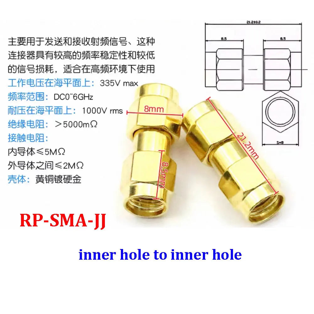 1/3/5piece SMA Male Female RF Straight Connector 90 Degree Right Angle Tee Type 3Way Splitter RPSMA To RP-SMA Male Adapter