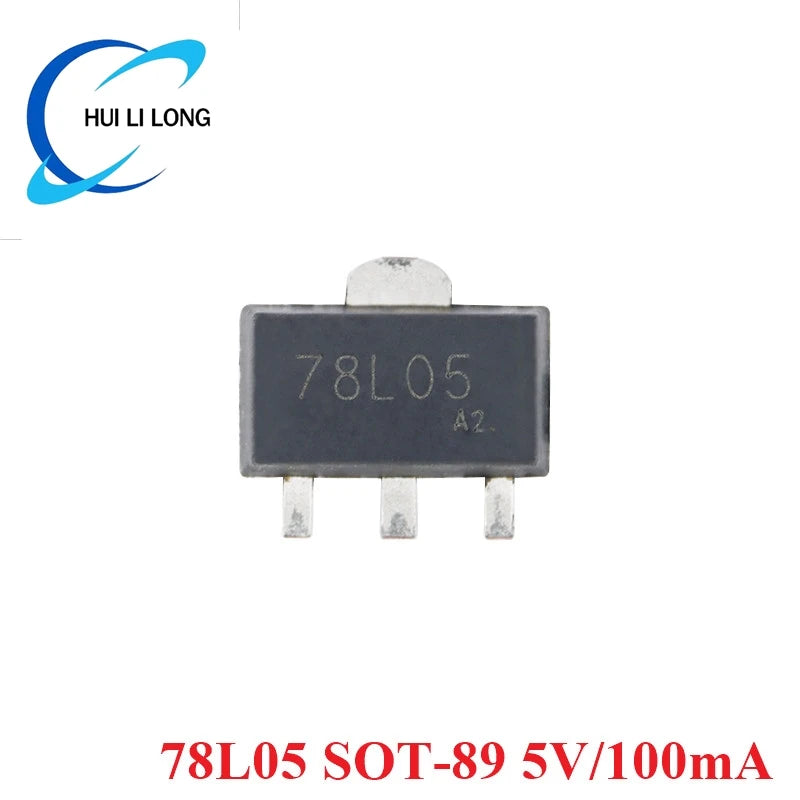 100pcs/20pcs 78L05 SOT89 7805 SOT-89 Output 5V 100mA/150mA/300mA 0.1A/0.15A/3A Linear Voltage Regulator Triode Chip IC  Original
