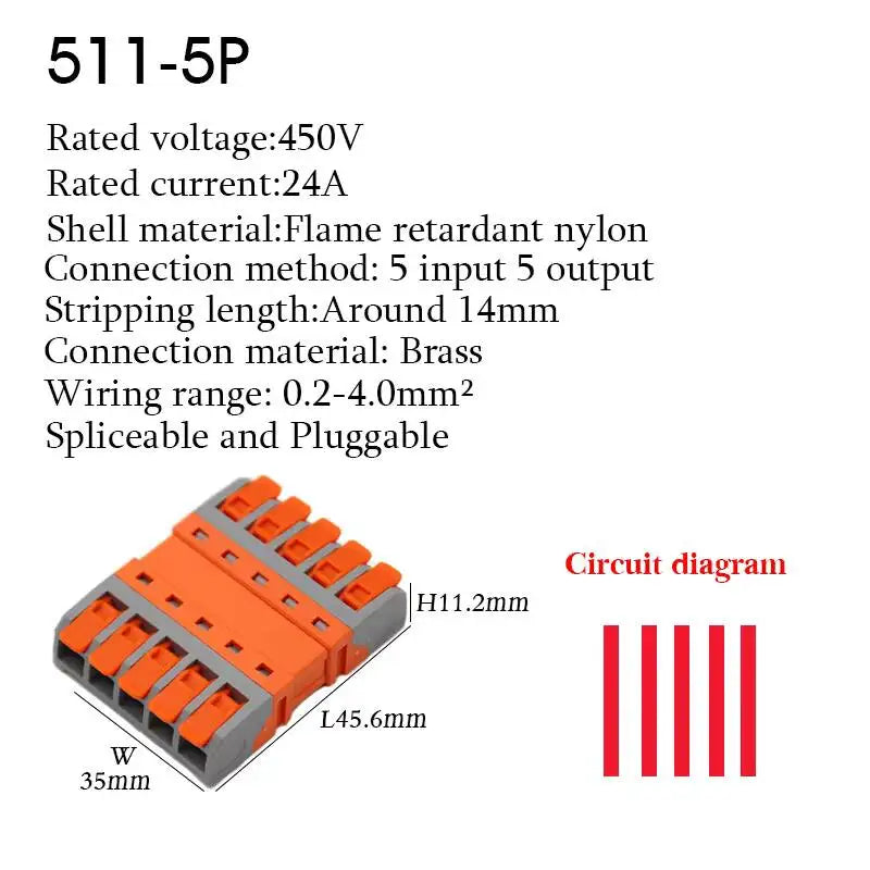 10PCS Electrical Quick Terminal Blocks Lever Universal Compact Cable LED Wire Connectors 1/2/3/4/8/10 Pins Plugable Spliceable
